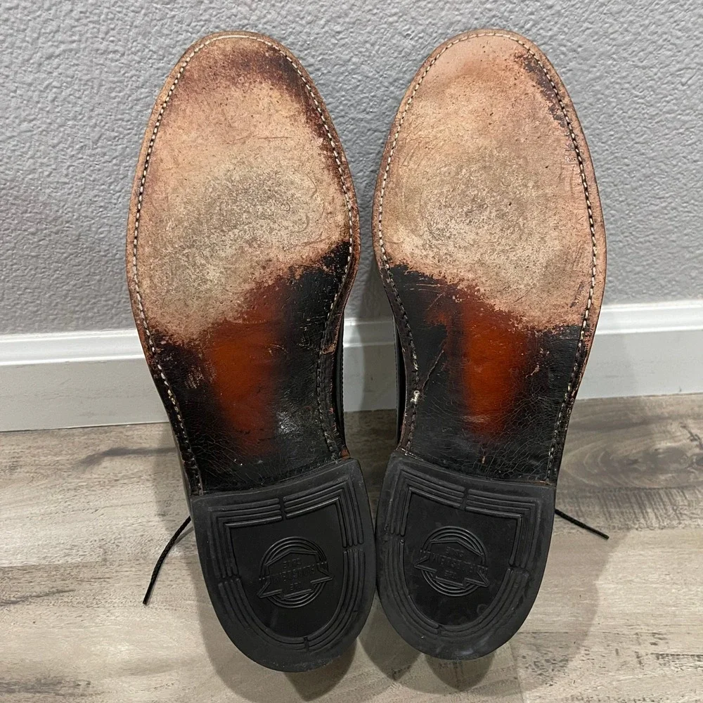 Florsheim Oxford Shoes Men Size 11.5 C Black Cortez Leather Wingtip Brogue 20804